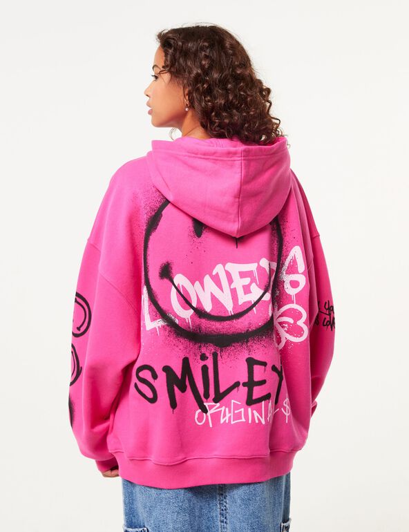 Oversized Pastel Hoodie Oversized Pink Hoodie By Jennyfer X Smiley