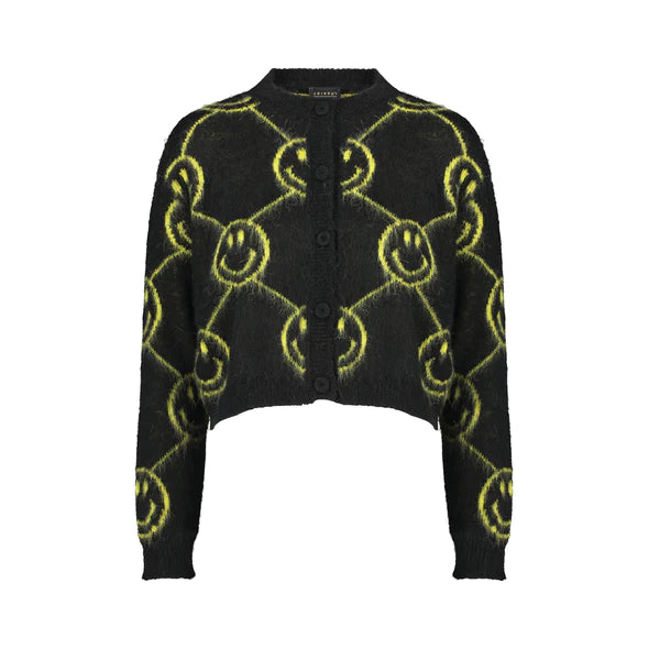 BLACK LOGO CARDIGAN Smiley