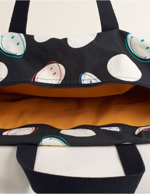 Collab Smiley + Printed Canvas Handbag - Unique