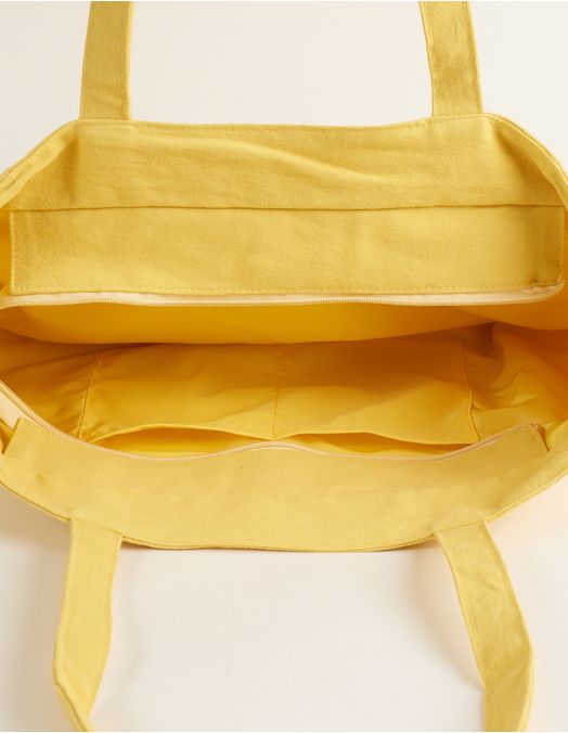 Collab Smiley + Embroidered Canvas Bag - Yellow - U
