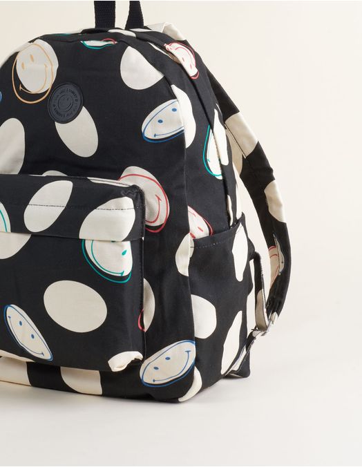 Collab Smiley + Printed Canvas Backpack - Unique