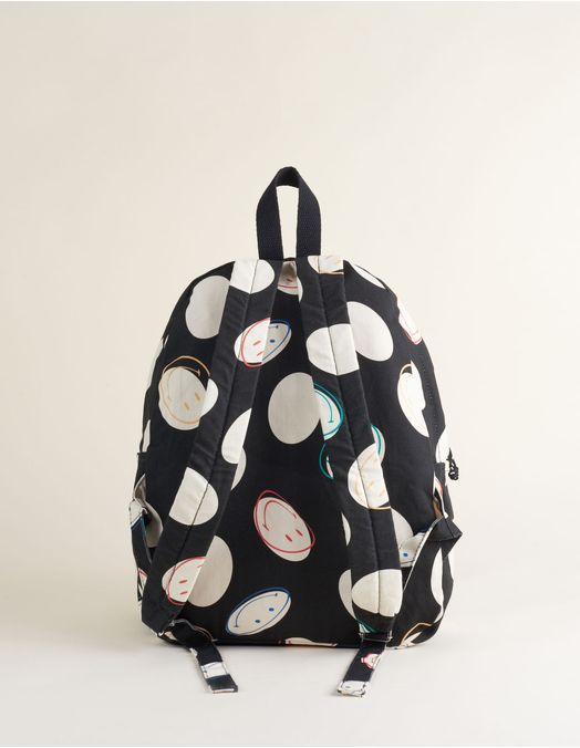 Collab Smiley + Printed Canvas Backpack - Unique