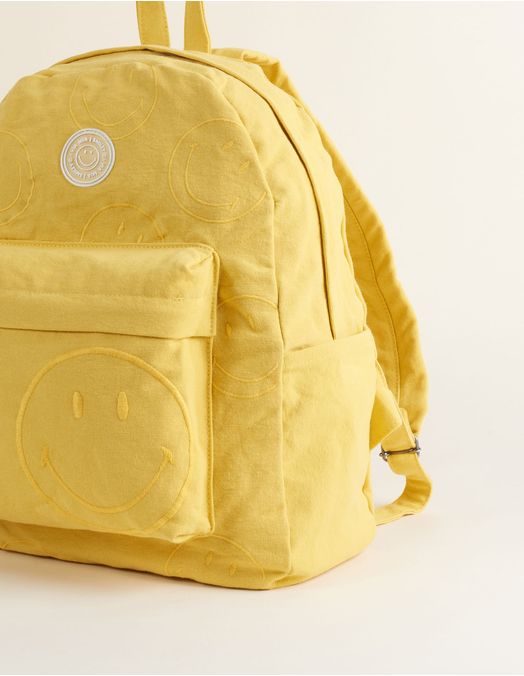 Collab Smiley + Embroidered Canvas Backpack - Yellow - U
