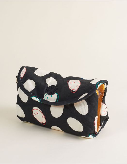 Collab Smiley + Printed Two-Compartment Toiletry Bag - Unique