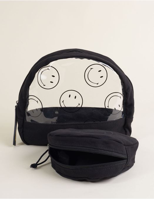 Collab Smiley + Embroidered Toiletry Kit - Black - U