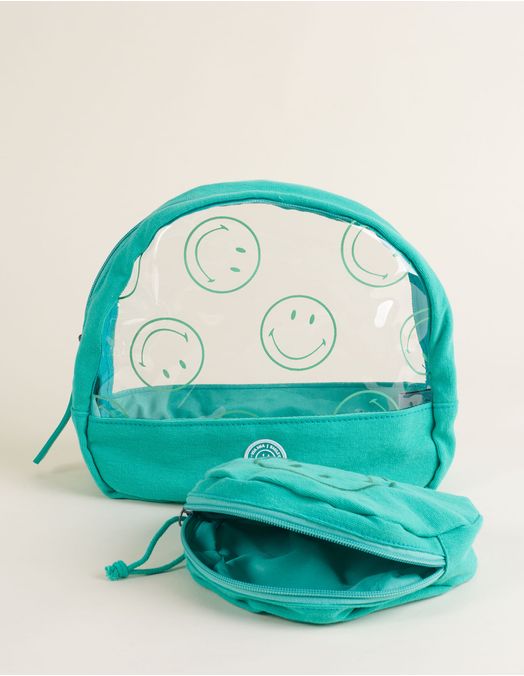 Collab Smiley + Embroidered Toiletry Kit - Green - U