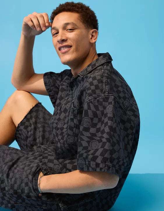 AE | Smiley® Short-Sleeve Button-Up Shirt