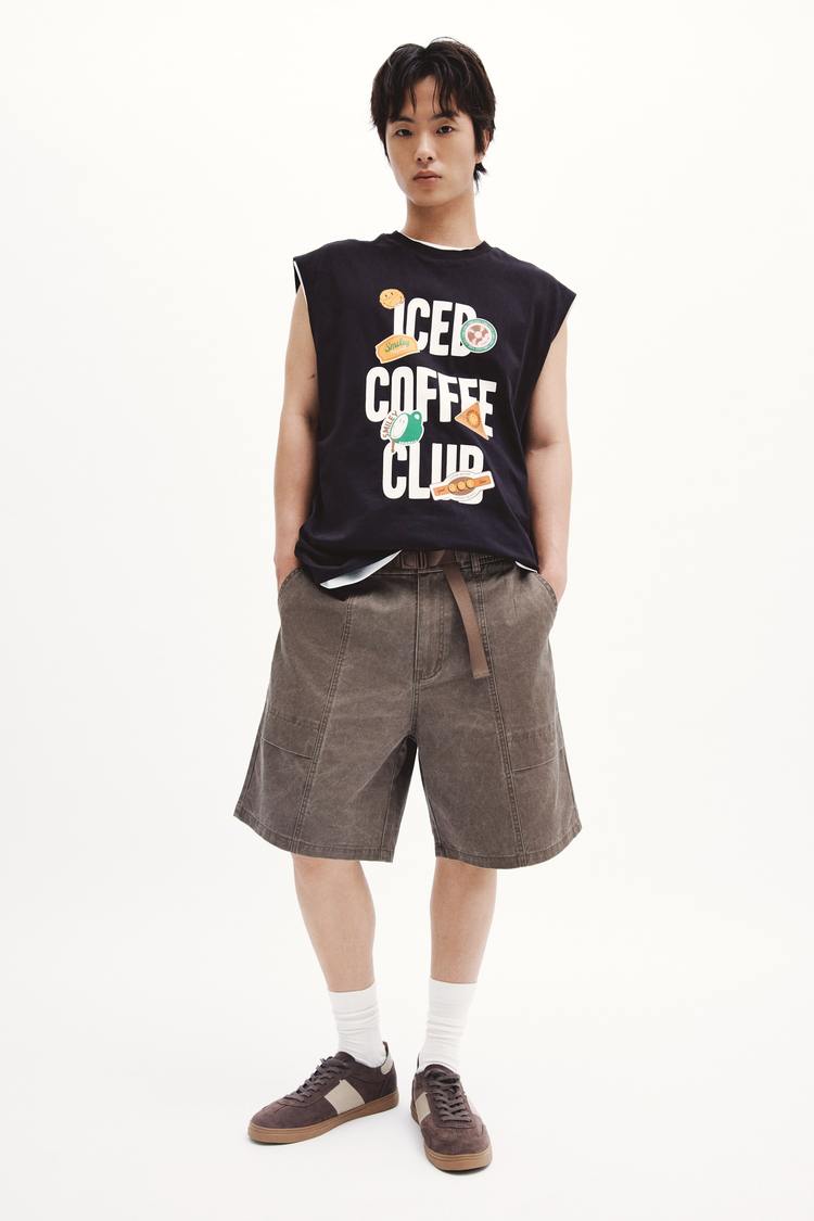 Loose Fit Printed cotton vest top