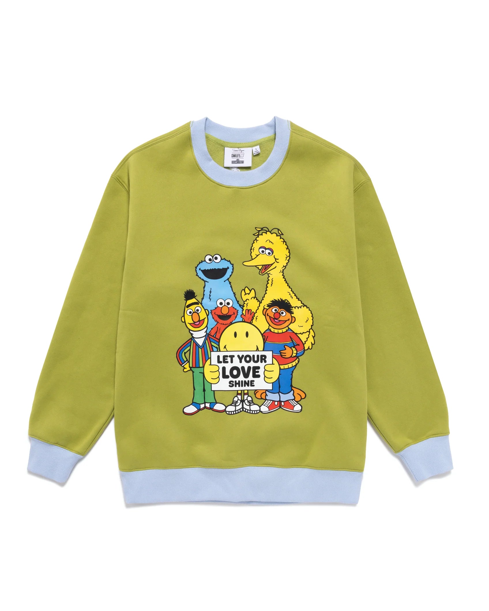 Sesame Street Let Your Love Shine Crewneck, Green