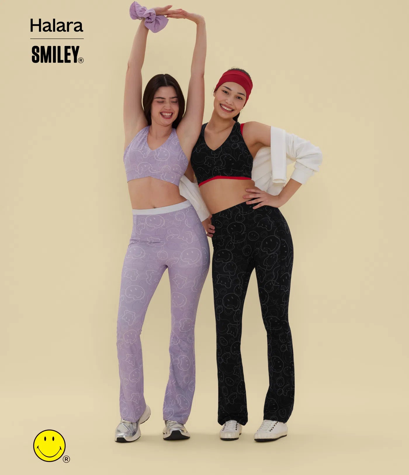 Halara X Smiley® Halara UltraSculpt™ Medium Support V Neck Racerback Training Sports Bra