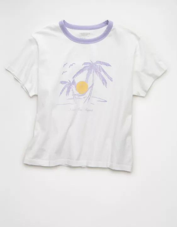 AE | Smiley® Cropped Graphic T-Shirt
