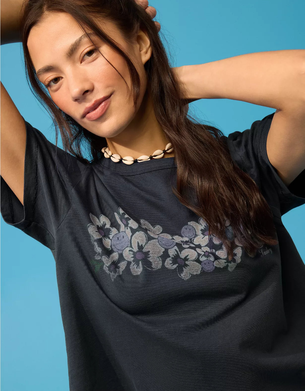 AE | Smiley® Cropped Graphic T-Shirt