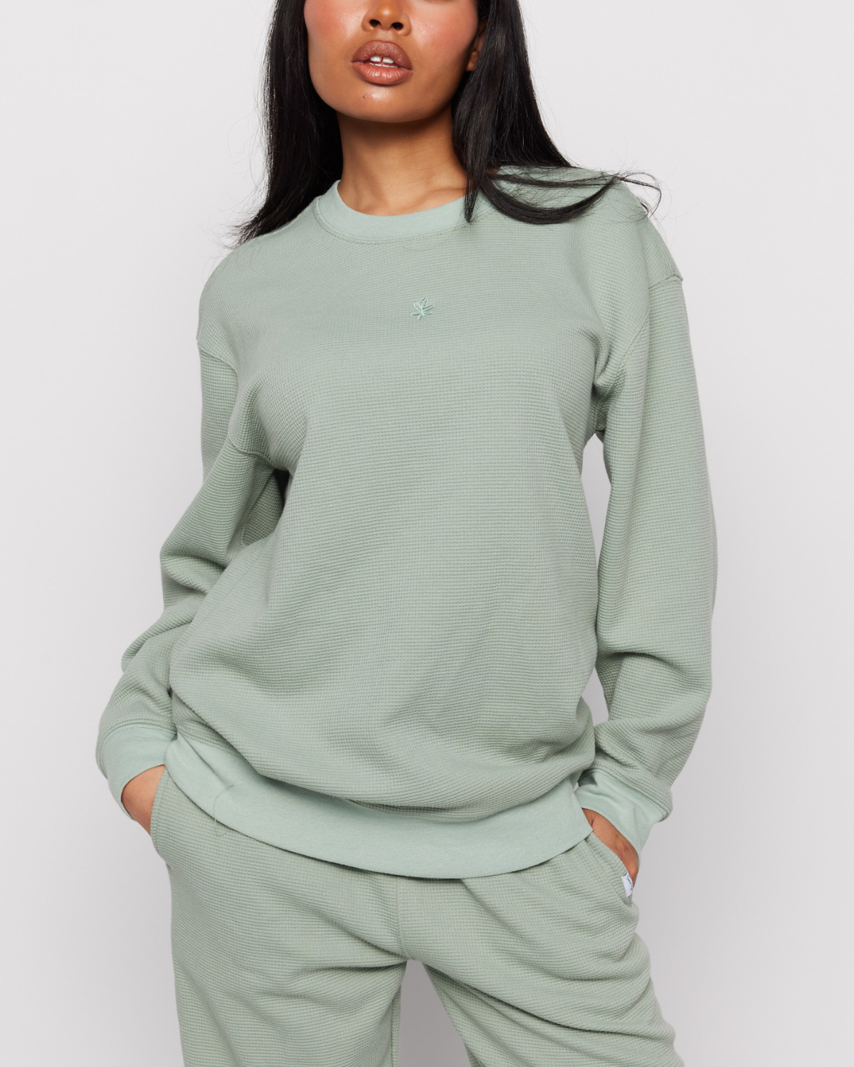 Smiley® Thermal Crewneck, Olive