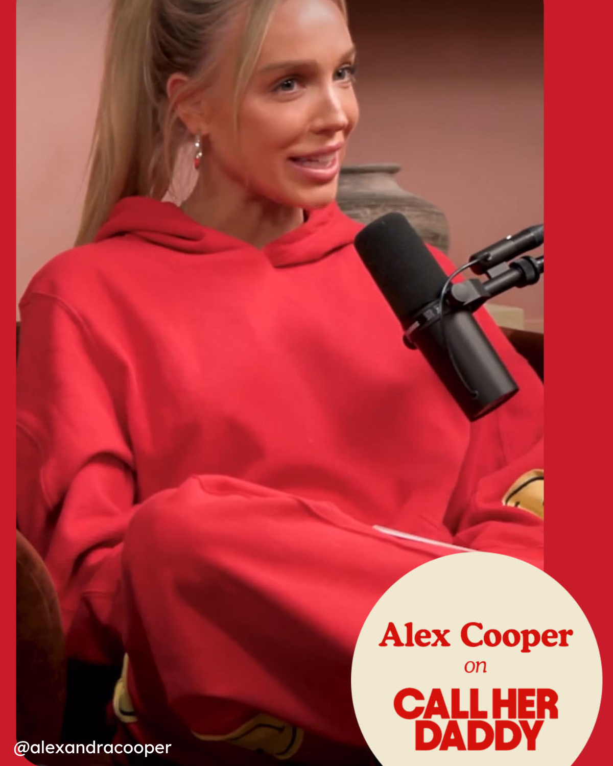 Smiley® Oversized Hoodie, Red