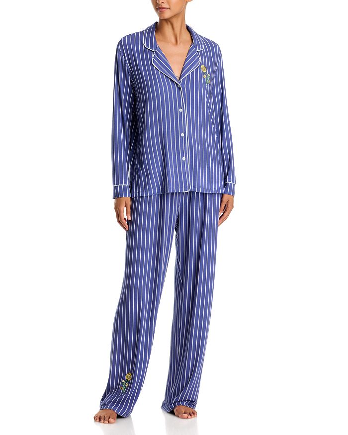 Smiley Flower Embroidery Pajama Set - Exclusive