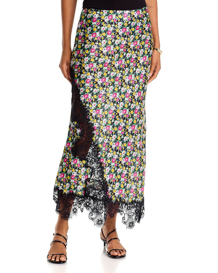 Lace Inset Midi Skirt - Exclusive