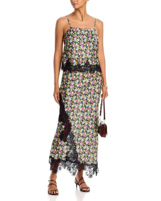 Lace Inset Midi Skirt - Exclusive