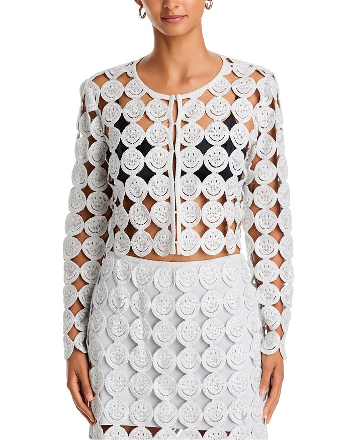 Smiley Crocheted Cardigan - Exclusive