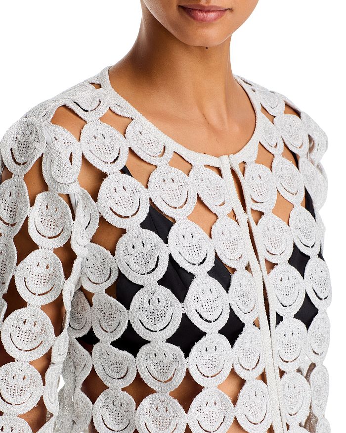 Smiley Crocheted Cardigan - Exclusive