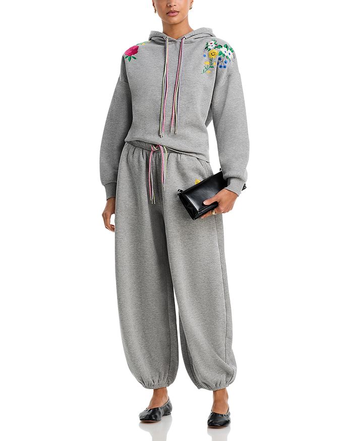 Cotton Blend Floral Embroidered Hoodie - Exclusive