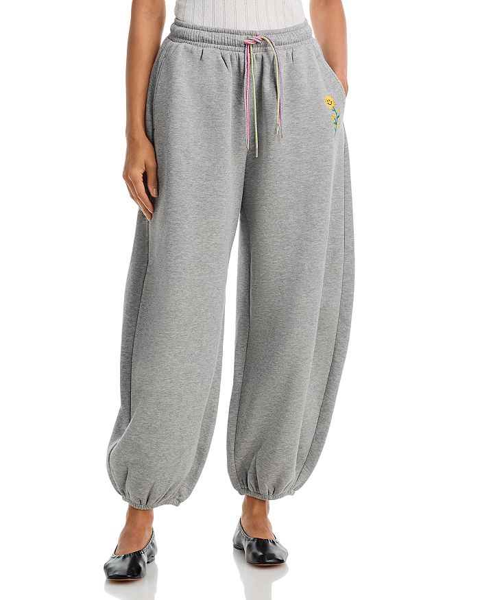 Cotton Blend Smiley Flower Sweatpants - Exclusive