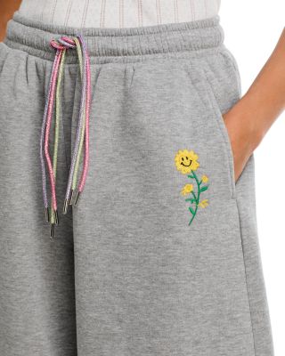 Cotton Blend Smiley Flower Sweatpants - Exclusive