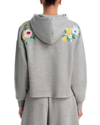 Cotton Blend Floral Embroidered Hoodie - Exclusive