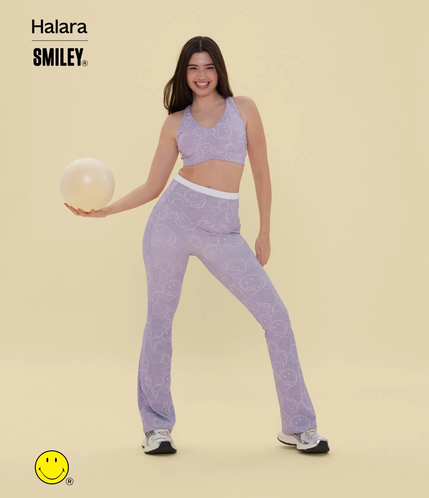 Halara X Smiley® Halara UltraSculpt™ High Waisted Scrunch Butt Lifting Tummy Control Bootcut Training Leggings with Pockets