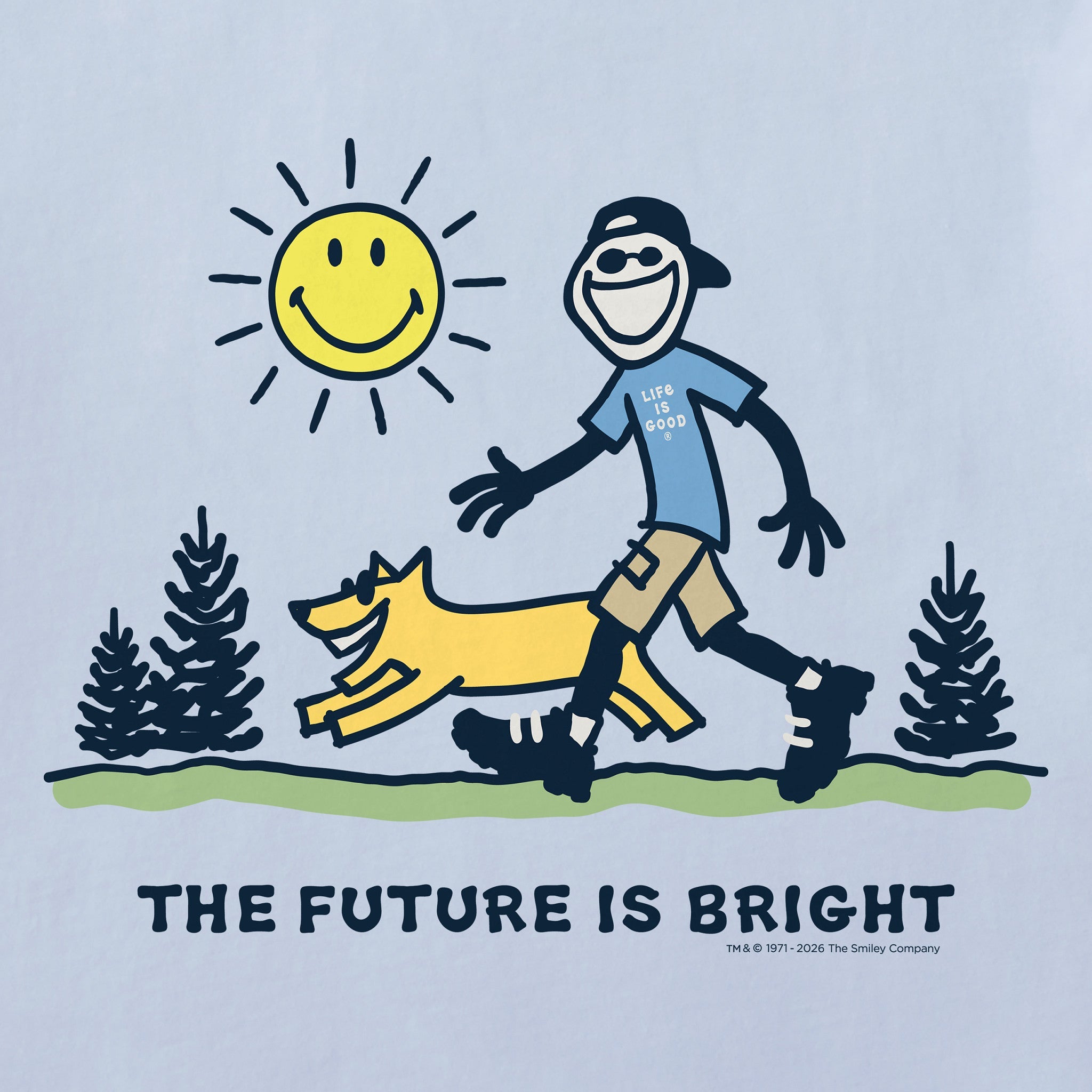 Men's LIG X Smiley The Future is Bright Short Sleeve Crusher Tee