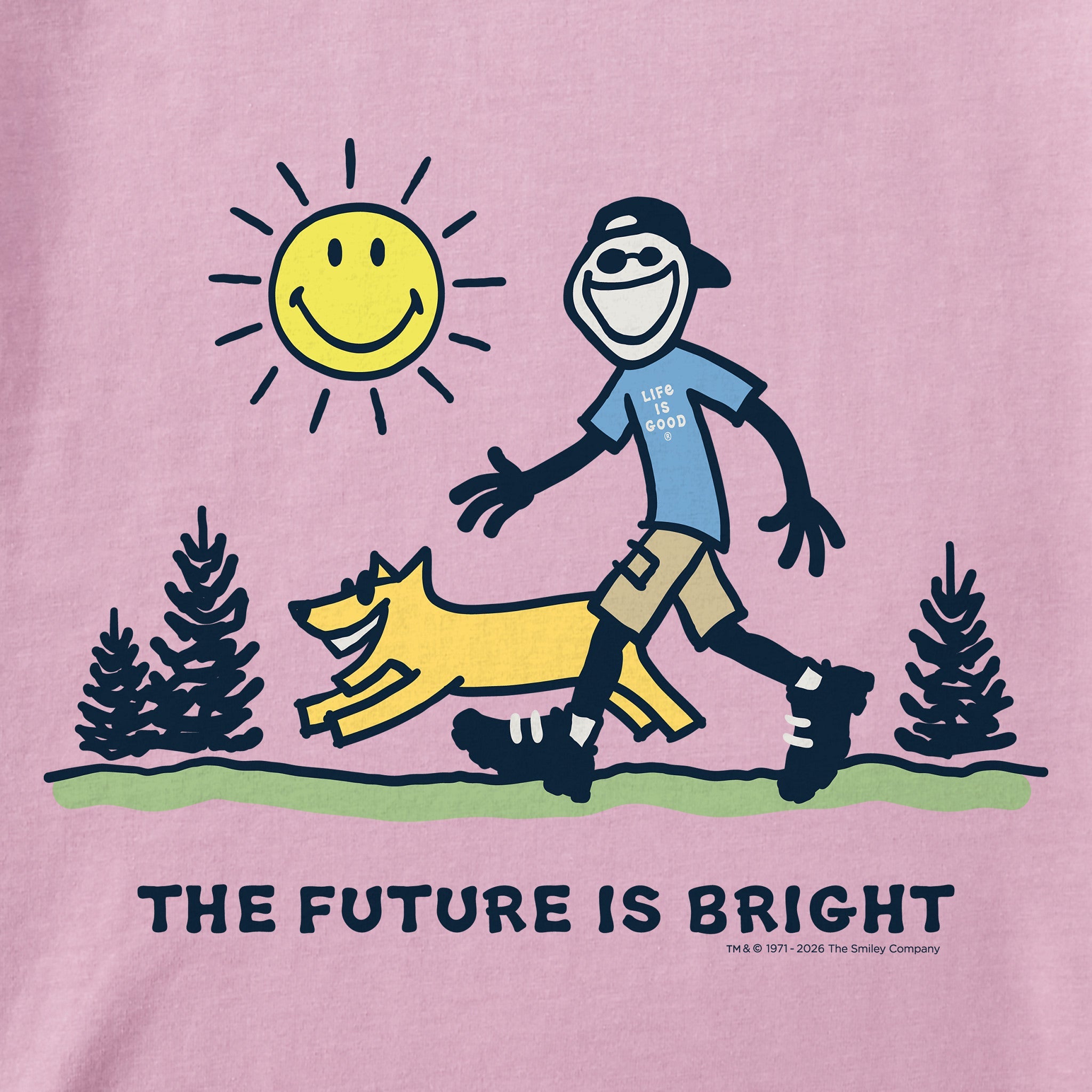 Women's LIG X Smiley The Future is Bright Short Sleeve Crusher Tee