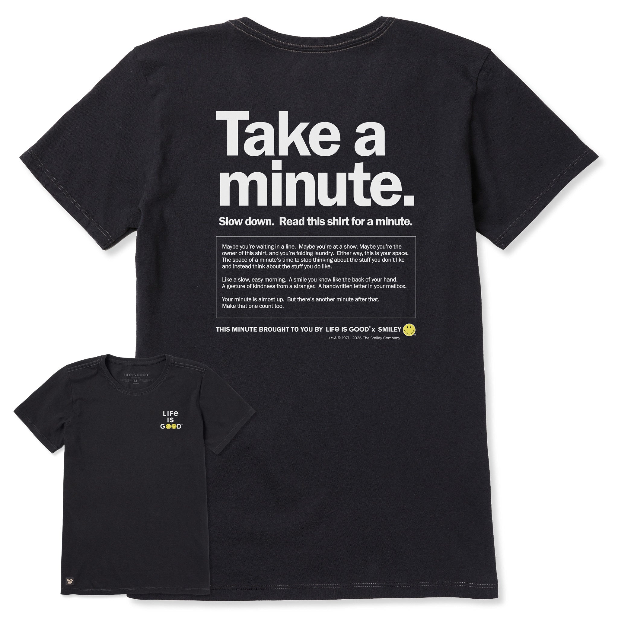 Women's LIG X Smiley® Take a Minute Short Sleeve Crusher Tee