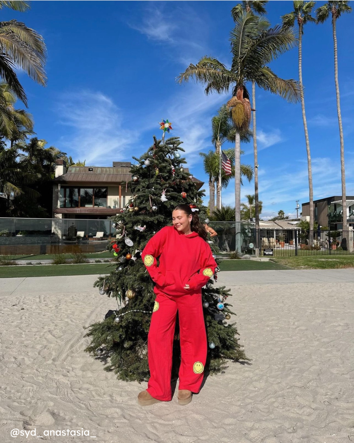 Smiley® Oversized Hoodie, Red