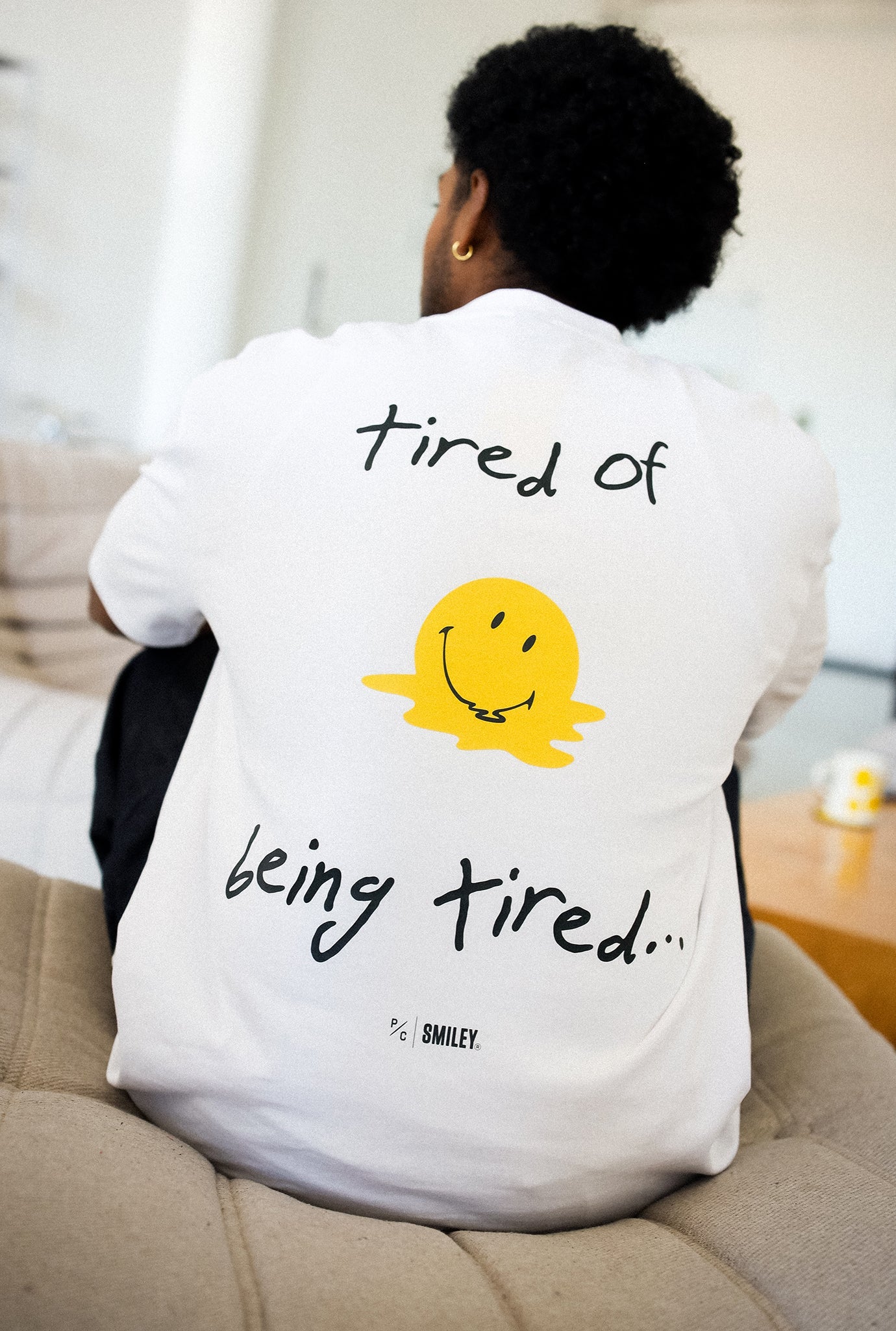 P/C x Smiley®: Tired of Being Tired Heavyweight T-Shirt - White