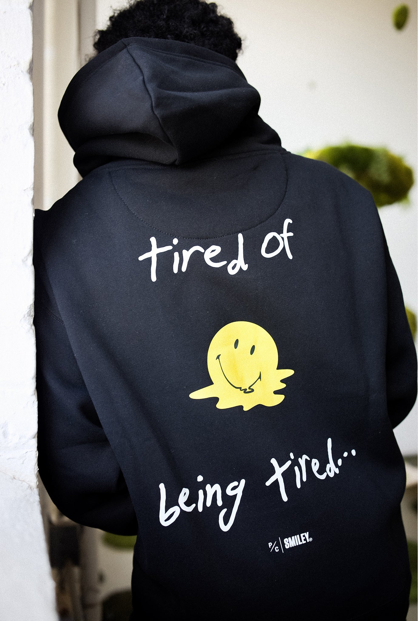 P/C x Smiley®: Tired of Being Tired Heavyweight Hoodie - Black