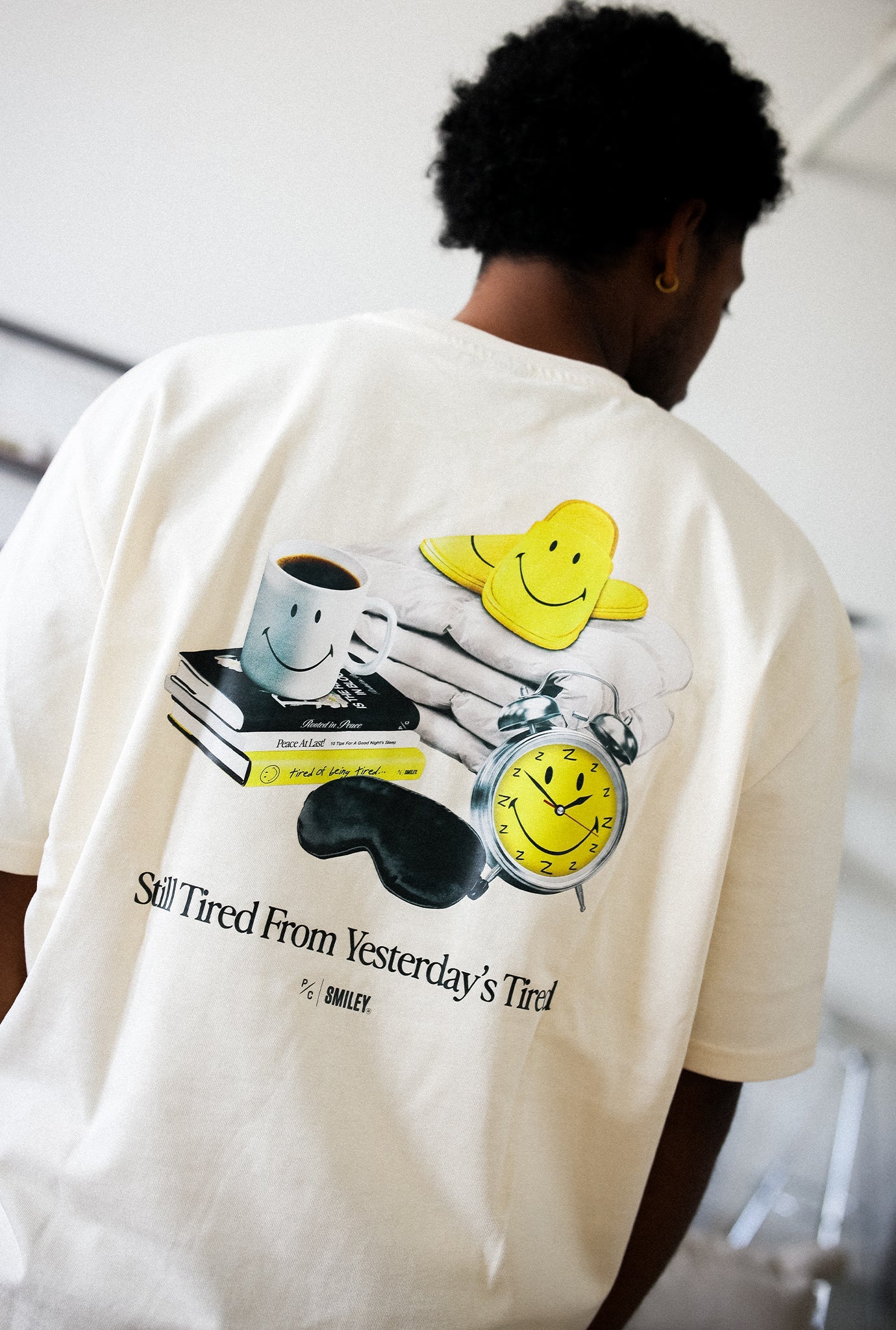 P/C x Smiley®: Still Tired from Yesterday's Tired Heavyweight T-Shirt - Ivory