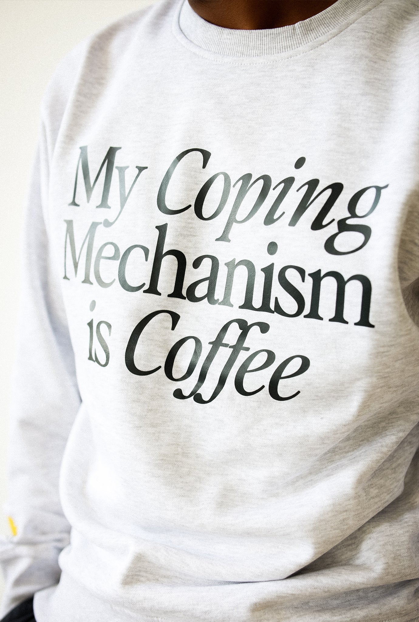 P/C x Smiley®: My Coping Mechanism is Coffee Crewneck - Ash