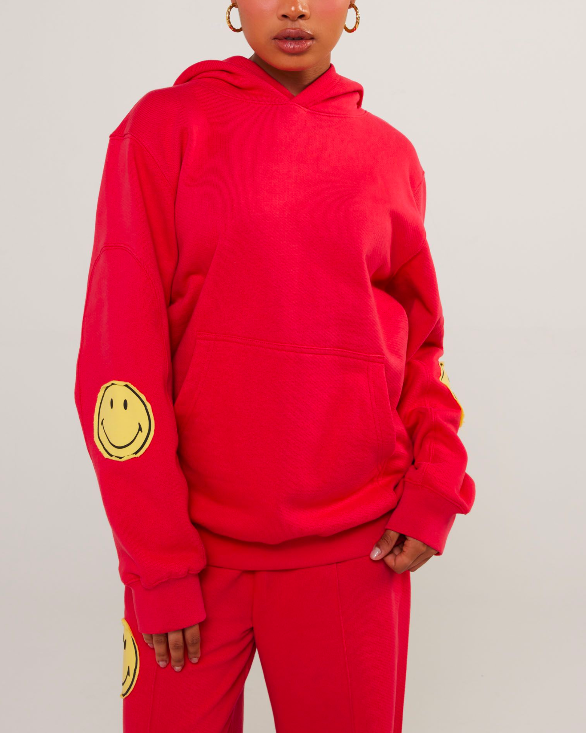 Smiley® Oversized Hoodie, Red