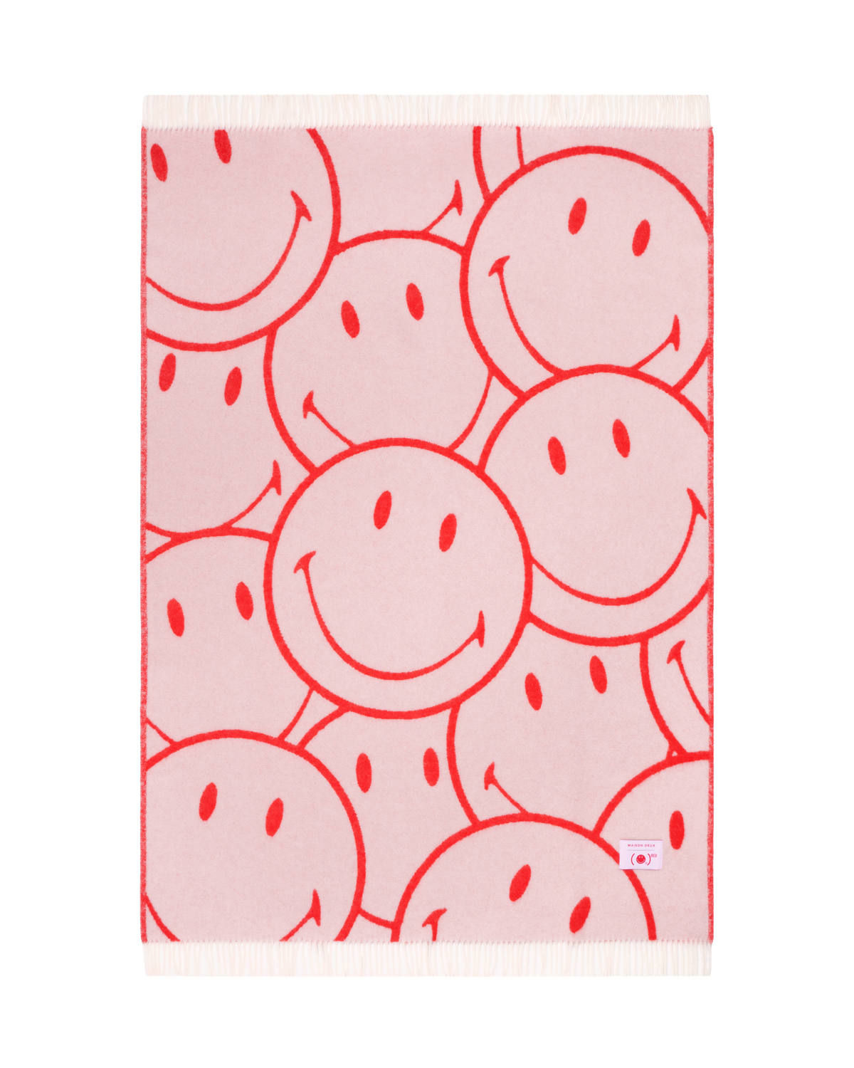 Smiley® (RED) X Maison Deux Blanket Pink Red