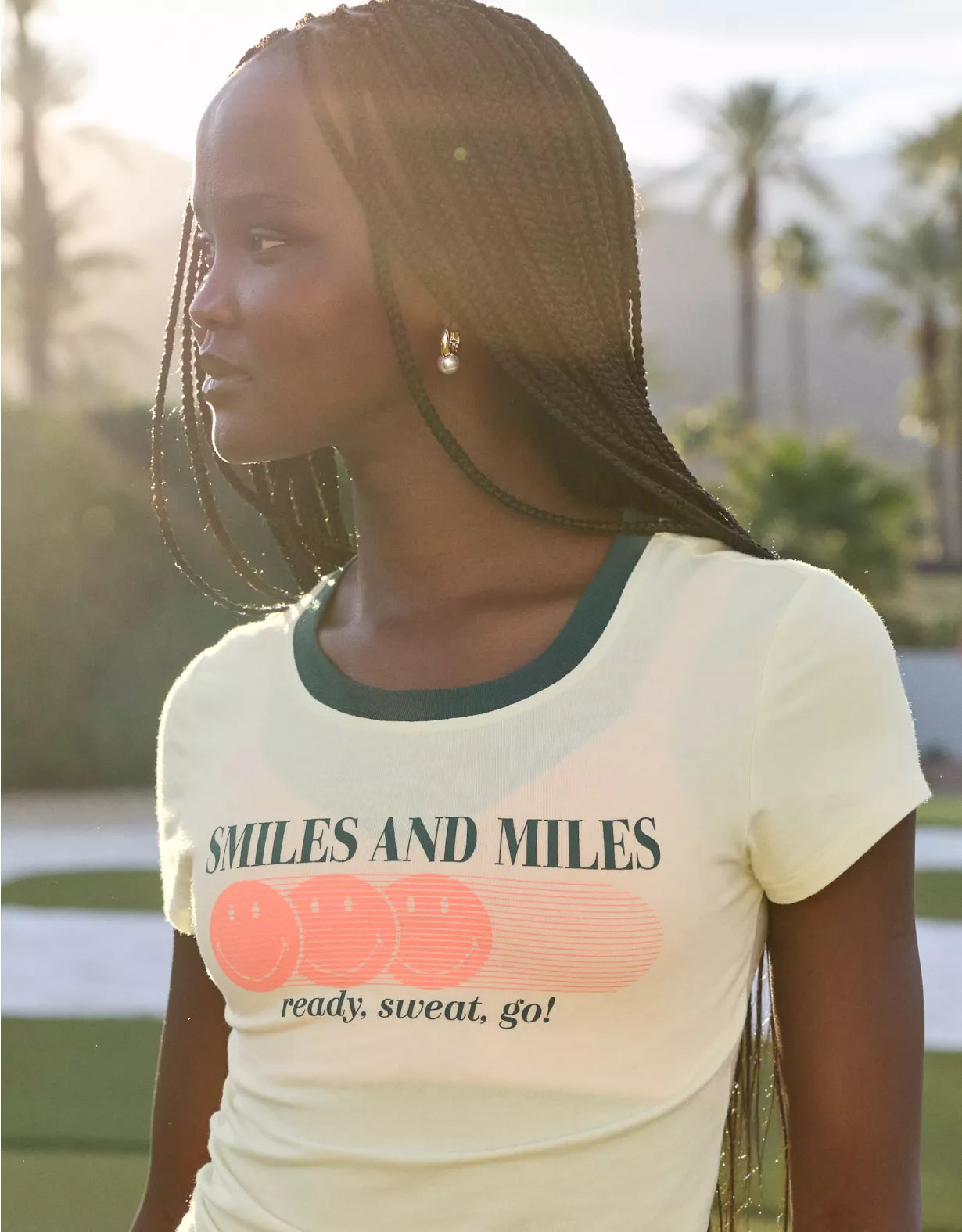 OFFLINE By Aerie | Smiley® Let's Stretch Ringer T-Shirt