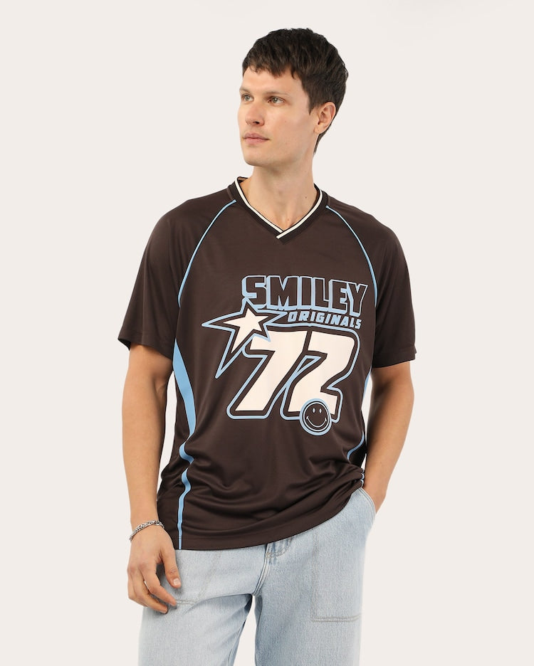 Men's relaxed printed t-shirt - Brown | The Smiley Company