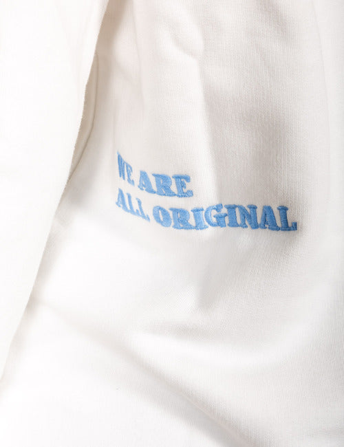 White sweater with smiley face and “Today I Have a Good Day” print