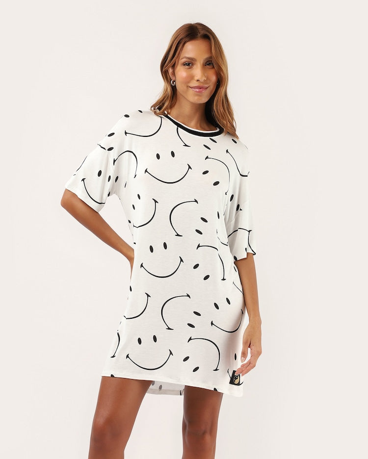 Regular printed short-sleeved t-shirt - white | The Smiley Company