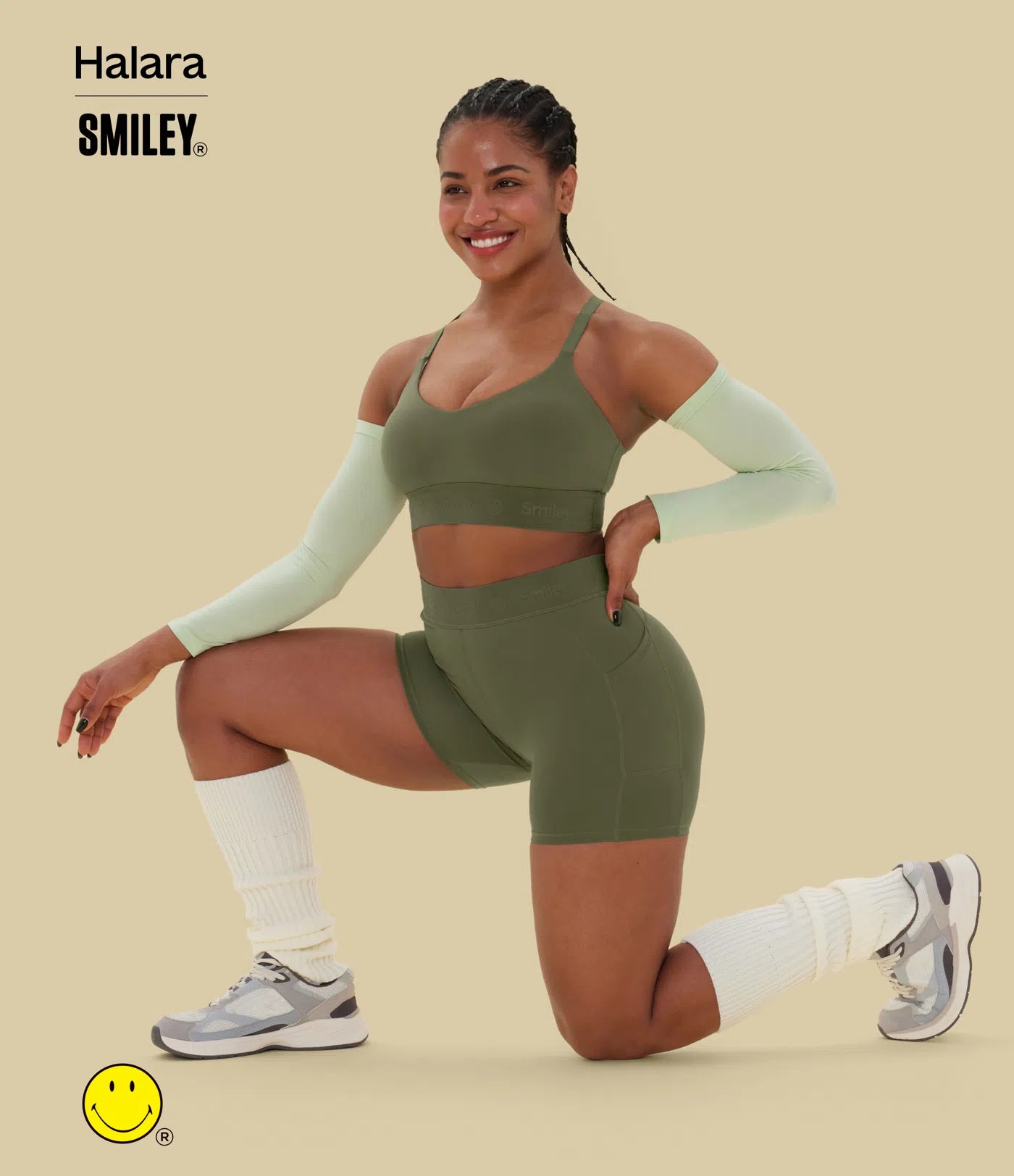 Halara X Smiley® SpeedWave™ High Waisted Quick Dry Cycling Biker Shorts 5'' with Pockets