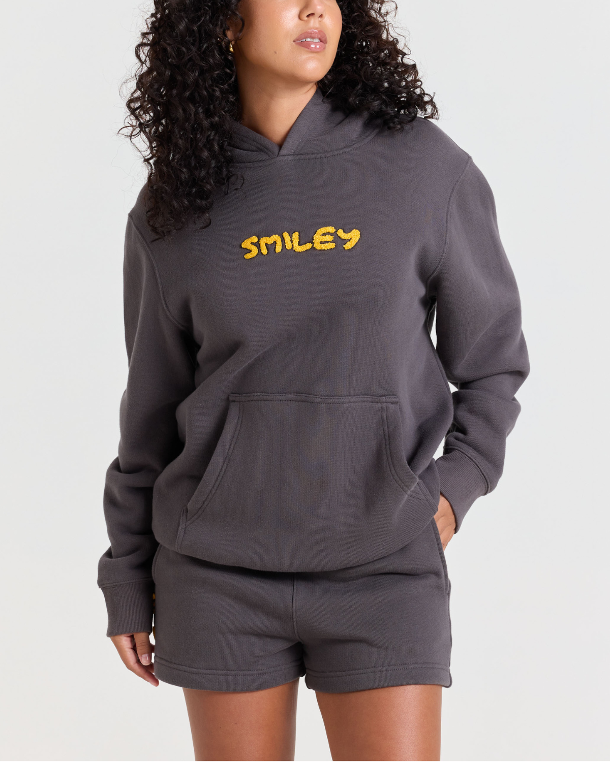 Smiley® Chenille Hoodie, Charcoal
