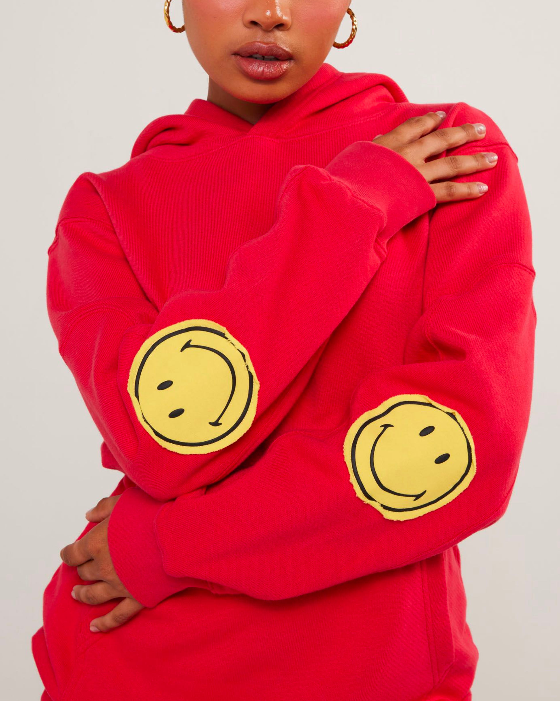 Smiley® Oversized Hoodie, Red