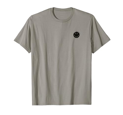 Smiley Originals Happy Face Drip Paint Schwarzes T-Shirt