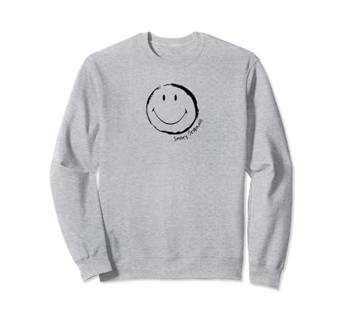 Smiley Originals glückliches Gesicht Tinte Skizze schwarz Sweatshirt