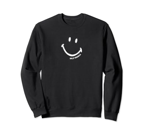 Smiley Originals Happy Face Spray Blanco Sonrisa Sudadera