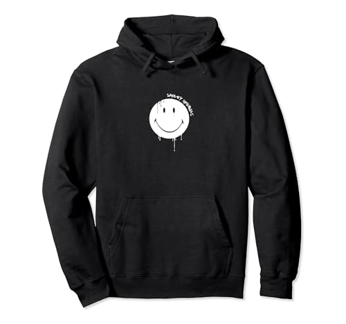 Smiley Originals Happy Face Drip Paint Blanca Sudadera con Capucha