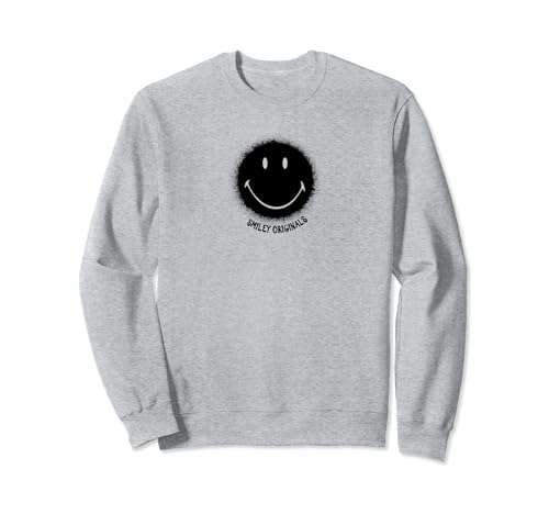 Smiley Originals Happy Face Spray Negro Icono Sudadera